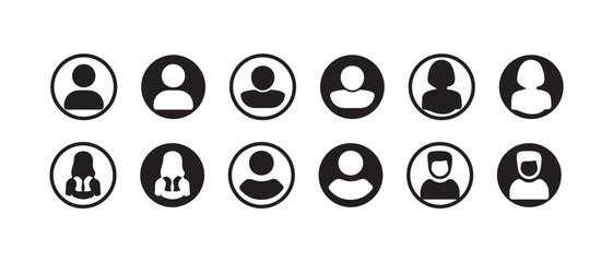 User icon in flat style, Person icon, mobile and user interface design,  social media profiles, icons, vector illustration eps 10.