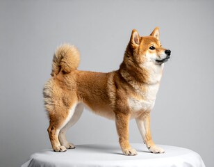 Shiba Inu dog, studio portrait, elegant stance