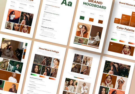 Elegant Fashion Brand Social Media Mood Board Kit Layout
