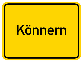 Illustration of a city entrance sign for the city of Könnern