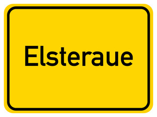 Illustration of a city entrance sign for the city of Elsteraue