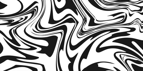 Diagonal wavy lines seamless pattern. Vector abstract liquid lines background. Simple black and white texture with diagonal waves, stripes, fluid shapes. Print