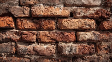 Obraz premium Brick Back Ground. Abstract Construction Design with Clay Mortar