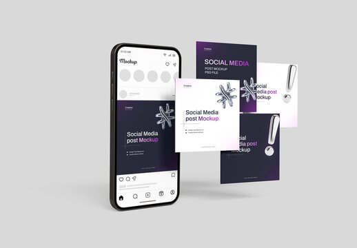 Social Media Post Mockup PSD