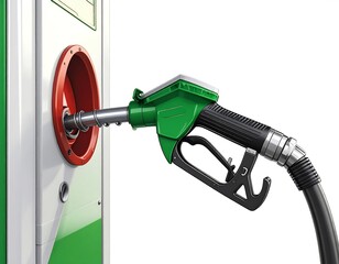 A gas pump filling a vehicle