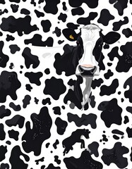 A cow in a repeating cow-spot pattern