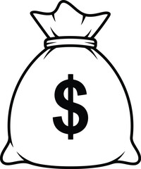 Money bag with dollar sign symbol icon simple vector illustration vector
