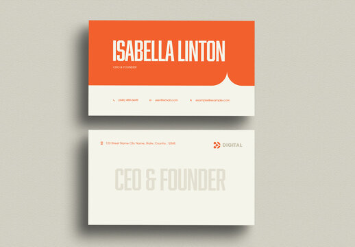 Bold Retro Orange Business Card Design