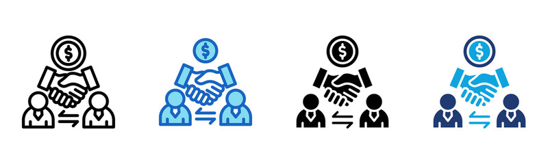 Partnership Deal icon Multi Style Vector Illustration