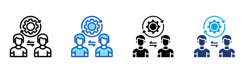 Team Settings icon Multi Style Vector Illustration