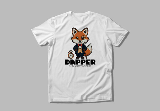 Dapper Fox T Shirt Design Layout