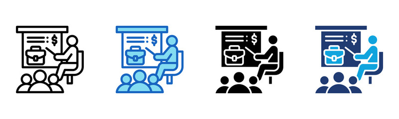 Business Meeting icon Multi Style Vector Illustration