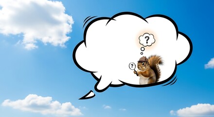 A squirrel in a detective hat thinks