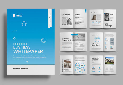 Minimal Business Whitepaper Brochure Template Layout Design