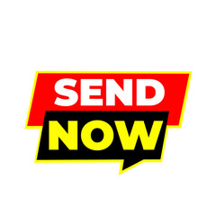 SEND NOW png, delivery concept tag, message transfer label, communication design, digital modern art
