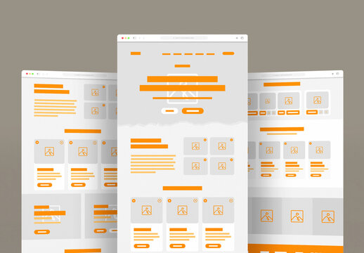 Modern UI Wireframe Blueprint for Responsive Landing Page Architecture