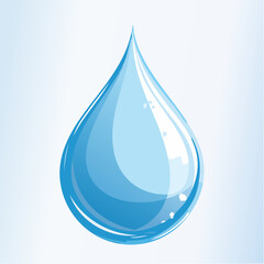 A single, glistening droplet of clear, pure water, symbolizing freshness, purity, and the essence of life in a refreshing, clean, and natural design