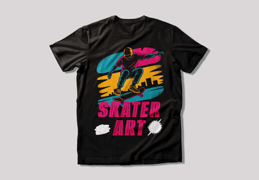Skater Art T Shirt Design Layout