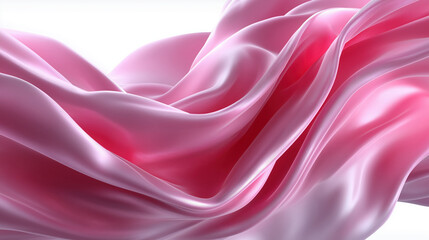 Soft pink fabric waves create serene and elegant atmosphere, showcasing delicate textures and smooth surfaces that evoke sense of calm