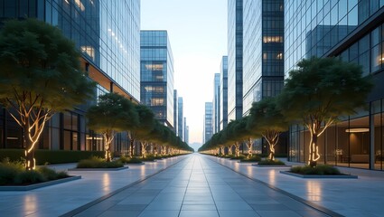 Metropolitan Scene &mdash; vertical architecture and bustling roads under daylight, great for urban mobility studies, architectural renders, or contemporary storytelling.