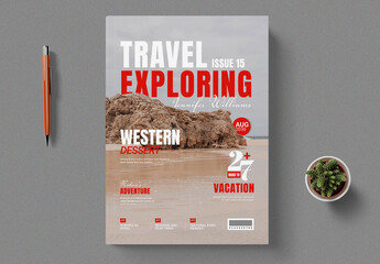 Travel Cover Magazine Template Layout