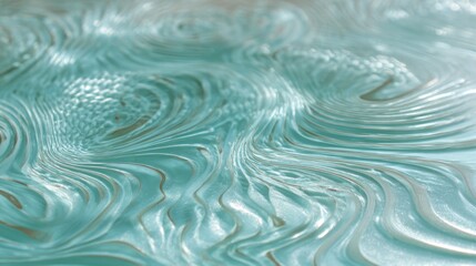 Abstract Water Surface with Wavy Patterns and Light Reflections in Soft Blue Tones
