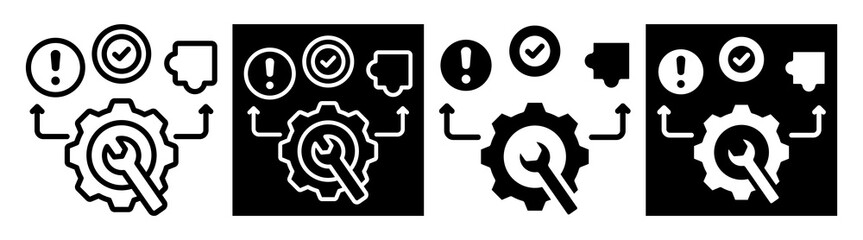 Problem Solving Icon Outline & Glyph Style Collection Set