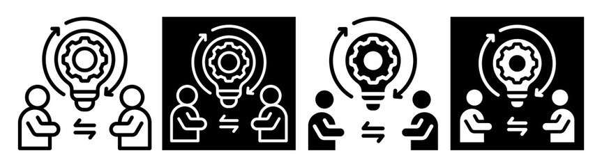Mentoring Effectiveness Icon Outline & Glyph Style Collection Set