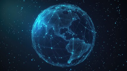Fototapeta premium Earth connecting global network data information technology