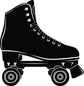 Retro roller skate silhouette for vintage fun and style vector
