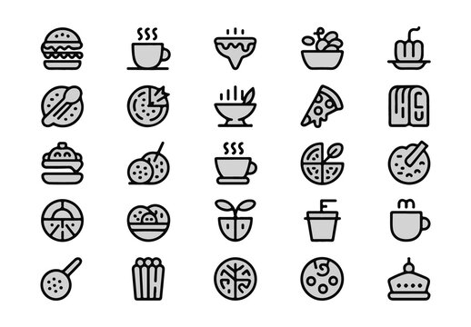 Food And Fruit Icon Set Pack