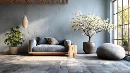 office interior with blank wall background perfect for mockup design clean and bright