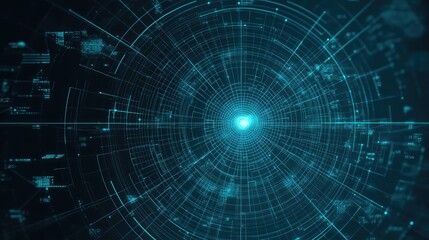 Fototapeta premium Digital data tunnel forming abstract technology background