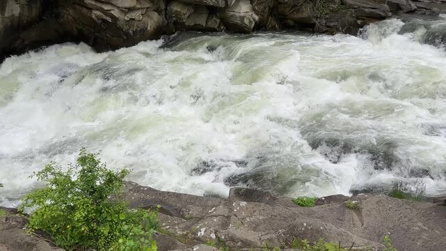 Upper part of Probiy waterfall on Prut River in Carpathians