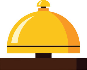 Vintage golden hotel service bell for reception desk concierge assistance vector