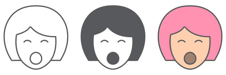 Inflatable doll line icon, toy and accessory, vector graphics, editable stroke