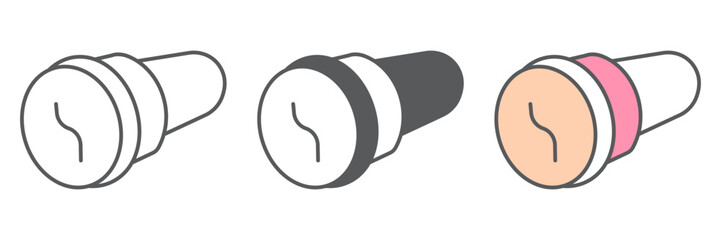 Intimate Massage cup line icon, intimate wellness product, vector graphics, editable stroke