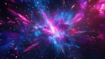 Fototapeta premium Cosmic supernova explosion creating vibrant nebula and stars