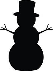 Snowman silhouette festive winter icon simple christmas graphic vector
