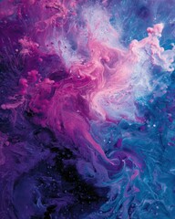 Dynamic Fluid Painting with Swirling Magenta, Cobalt Blue, Lavender Blends, Organic Ink Diffusion, Dramatic Vortex Motion, Dreamy Atmosphere for Book Cover, Mental Health Themes, Creative Design
