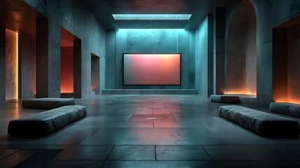 empty entertainment space smart projector modern clean background