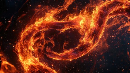 Fiery cosmic nebula creating abstract space dust and stars