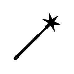 Naklejka premium magic wand icon black silhouette vector illustration on transparent background