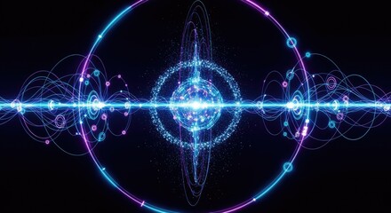 Abstract futuristic digital light energy and data flow concept