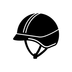 safety helmet icon black silhouette vector illustration on transparent background