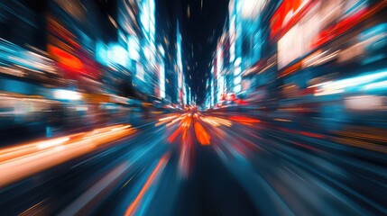 City night street speed blur light trails