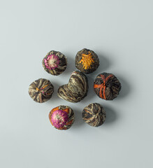 Knitted Chinese tea on a white background