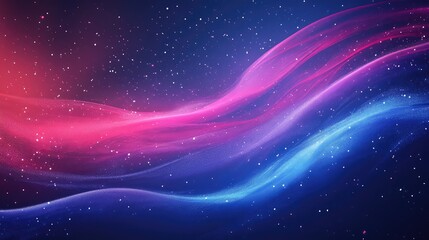 Obraz premium Abstract outer space digital art with glowing nebula waves