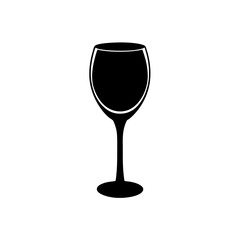 wine glass icon black silhouette vector illustration on transparent background