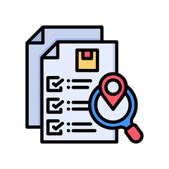 Fototapeta premium Document Tracking lineal color icon